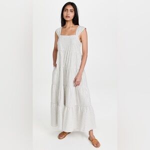 Madewell Striped White Maxi Dress